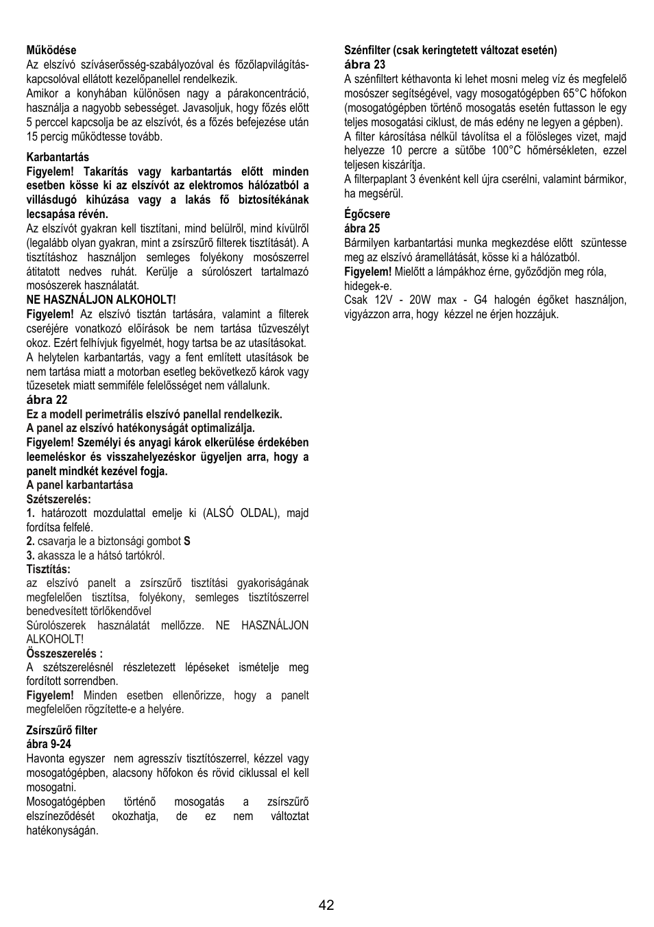 Zanussi ZHC86540XA User Manual | Page 42 / 72