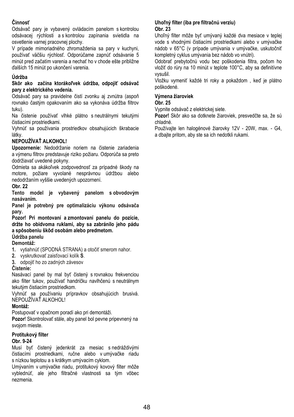 Zanussi ZHC86540XA User Manual | Page 48 / 72