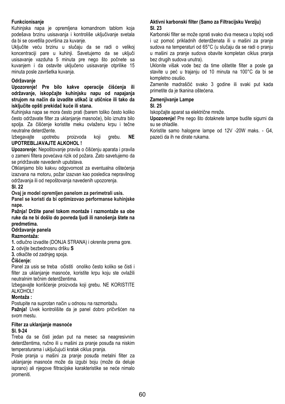 Zanussi ZHC86540XA User Manual | Page 60 / 72