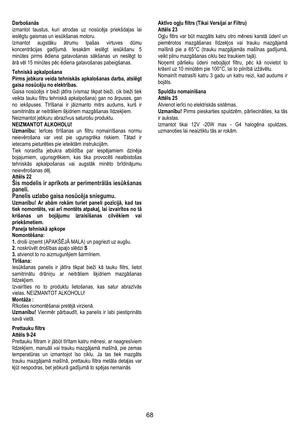 Zanussi ZHC86540XA User Manual | Page 68 / 72