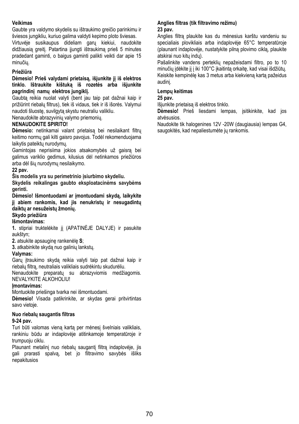 Zanussi ZHC86540XA User Manual | Page 70 / 72