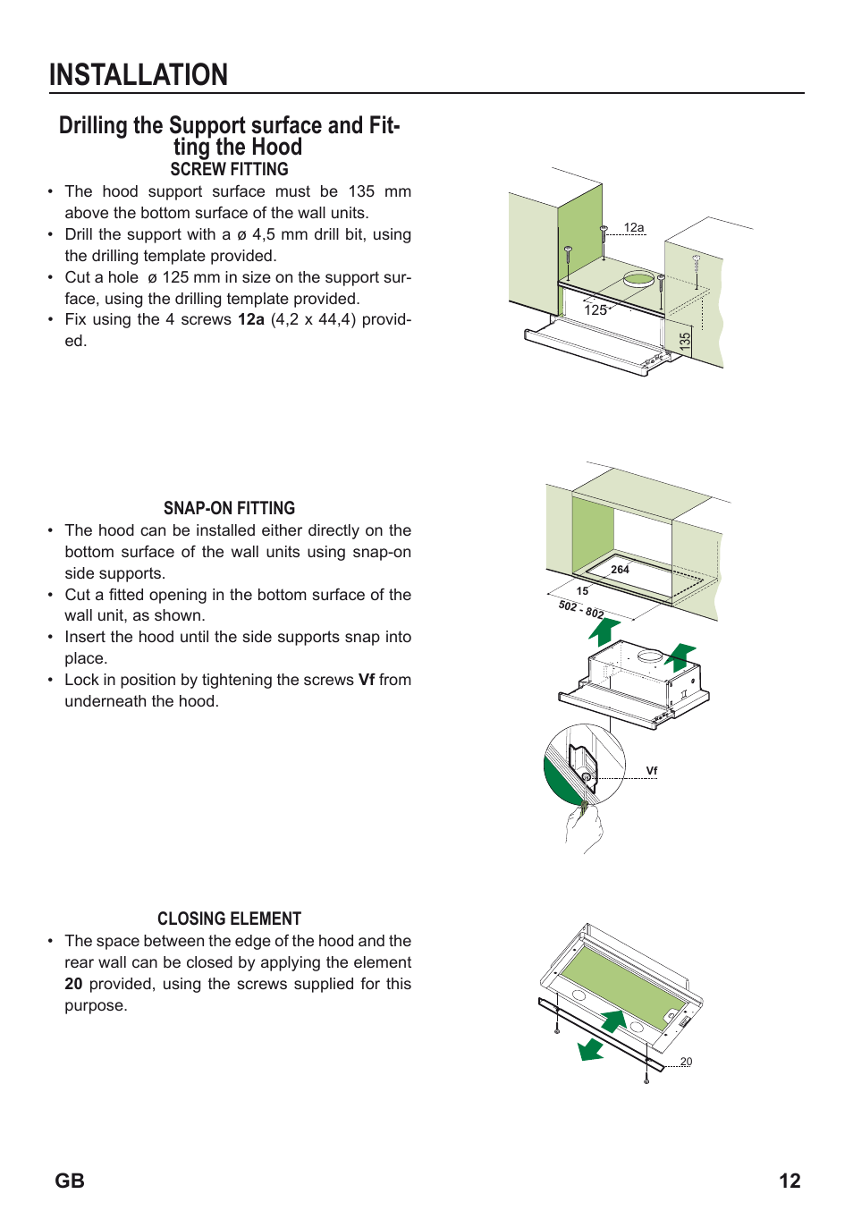 Installation | Zanussi ZHP615W User Manual | Page 12 / 40
