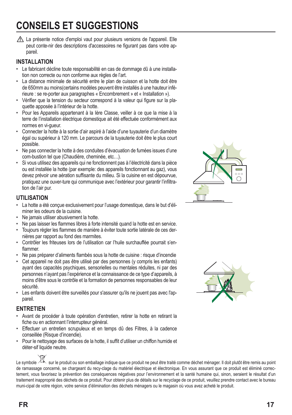 Conseils et suggestions | Zanussi ZHP615W User Manual | Page 17 / 40