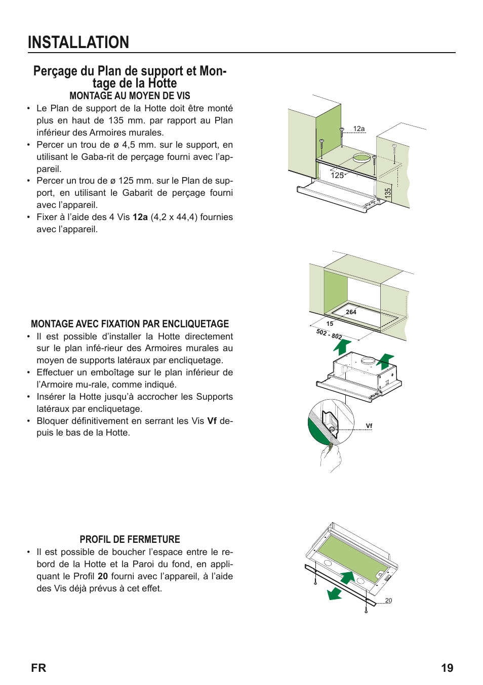Installation | Zanussi ZHP615W User Manual | Page 19 / 40