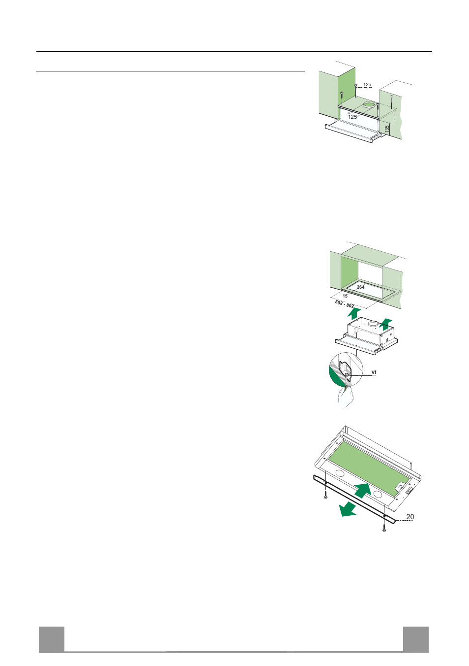 Installation, En 1 2 12, Drilling the support surface and fitting the hood | Zanussi ZHP615X User Manual | Page 12 / 40