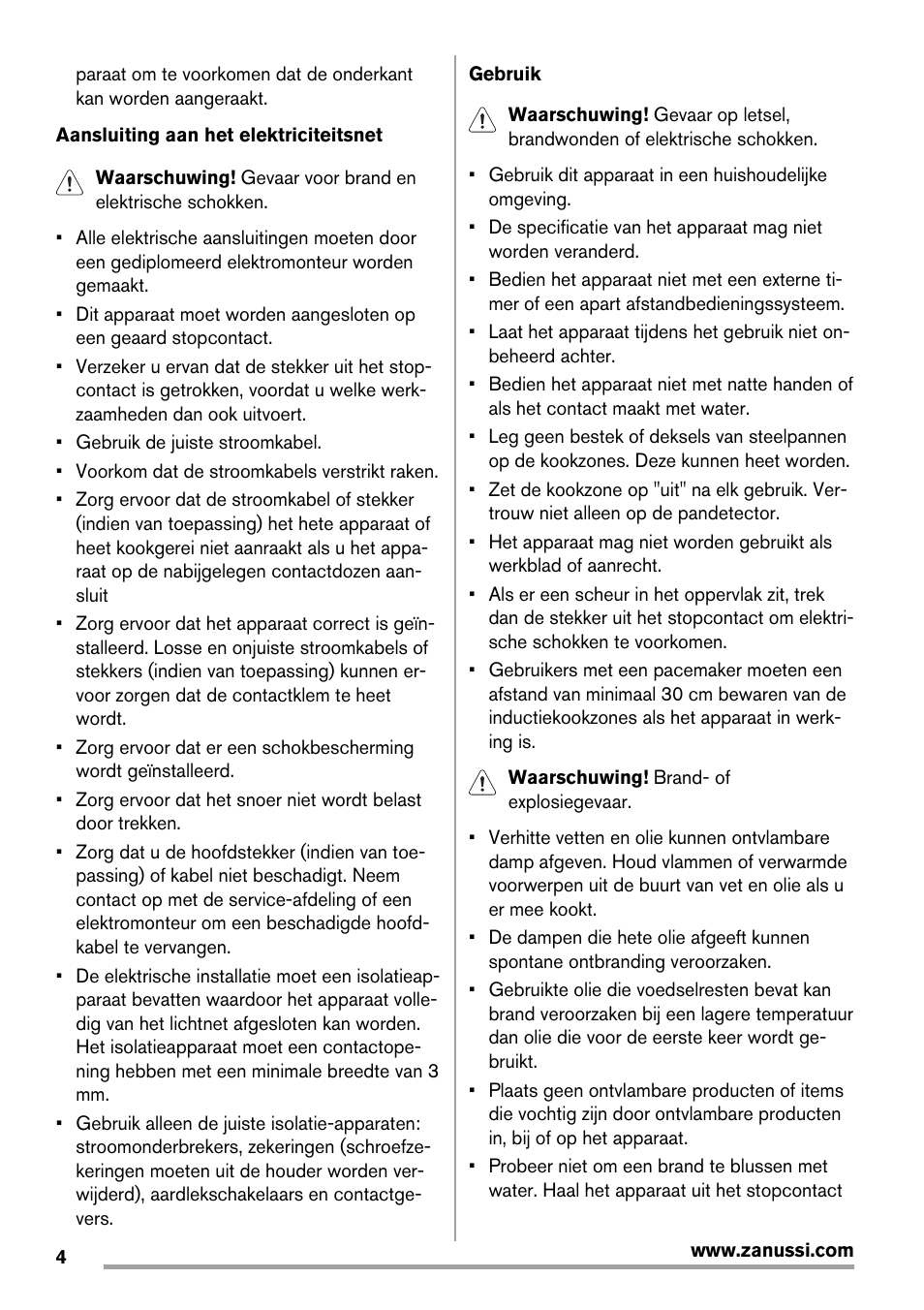 Zanussi ZIT64X User Manual | Page 4 / 64