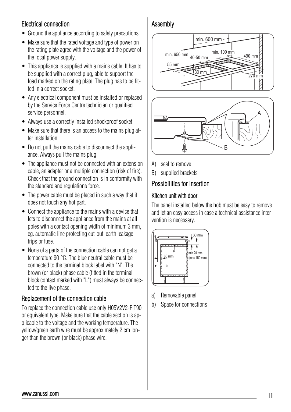 Zanussi ZEE3921IXA User Manual | Page 11 / 32