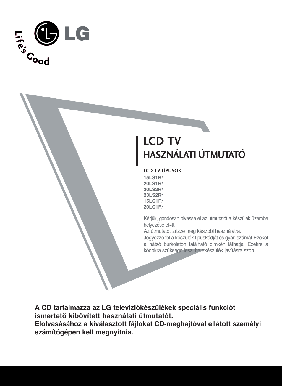 Lcd tv, Használati útmutató | LG 20LS1R User Manual | Page 95 / 236