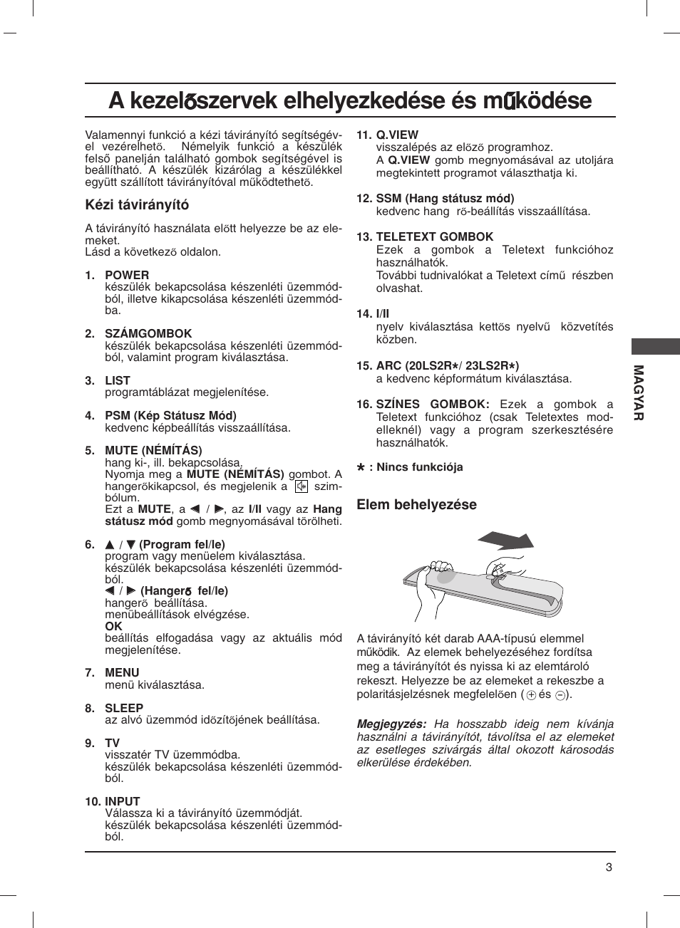 A kezel, Szervek elhelyezkedése és m, Ködése | LG 20LS1R User Manual | Page 99 / 236