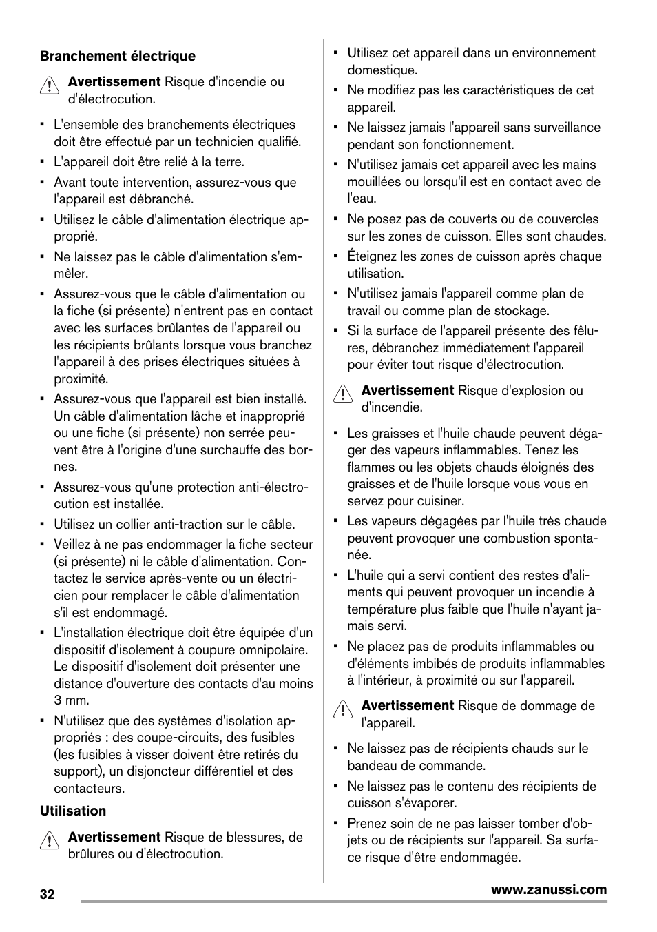 Zanussi ZES3921IBA User Manual | Page 32 / 60