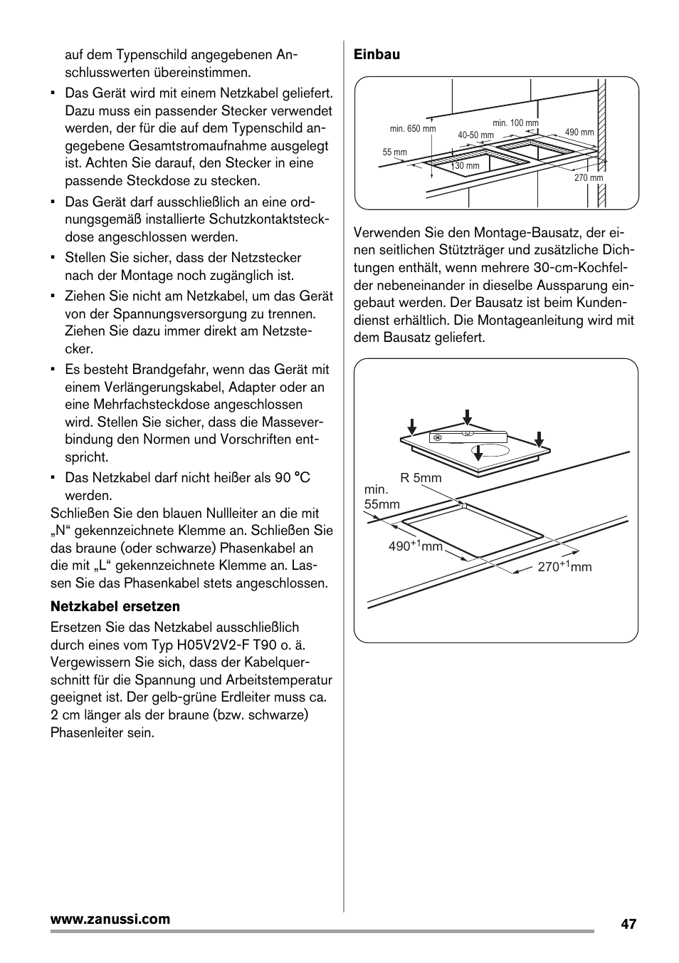 Zanussi ZES3921IBA User Manual | Page 47 / 60