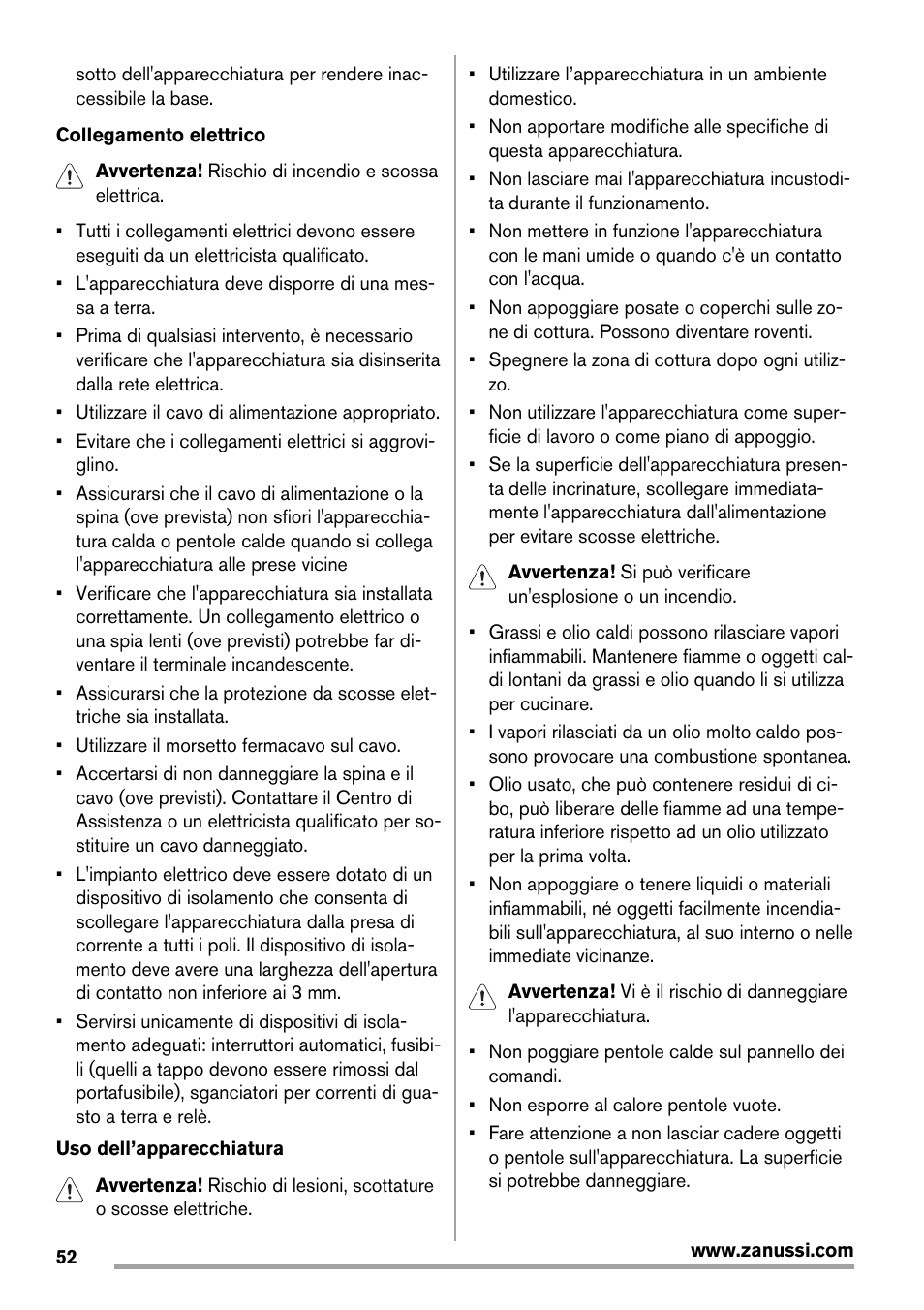 Zanussi ZES3921IBA User Manual | Page 52 / 60