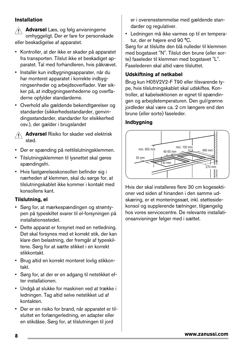 Zanussi ZES3921IBA User Manual | Page 8 / 60