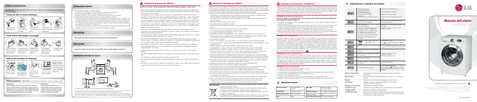 LG F1403RD User Manual | 2 pages