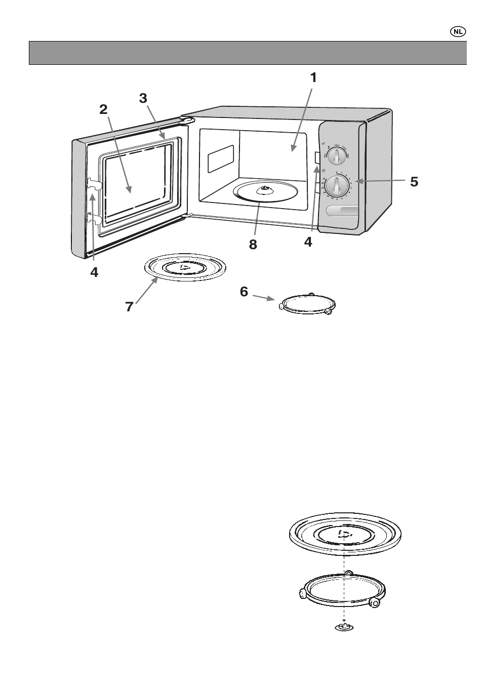 Beschrijving van de magnetronoven en de toebehoren | Zanussi ZMU16MXL User Manual | Page 62 / 72