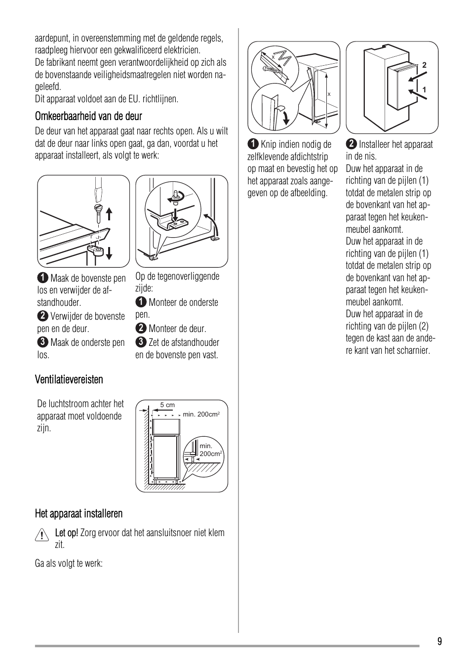 Zanussi ZBA23040SA User Manual | Page 9 / 44