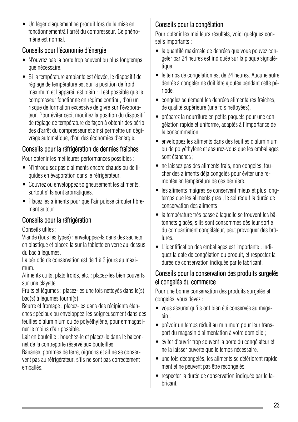 Zanussi ZBA14440SA User Manual | Page 23 / 40