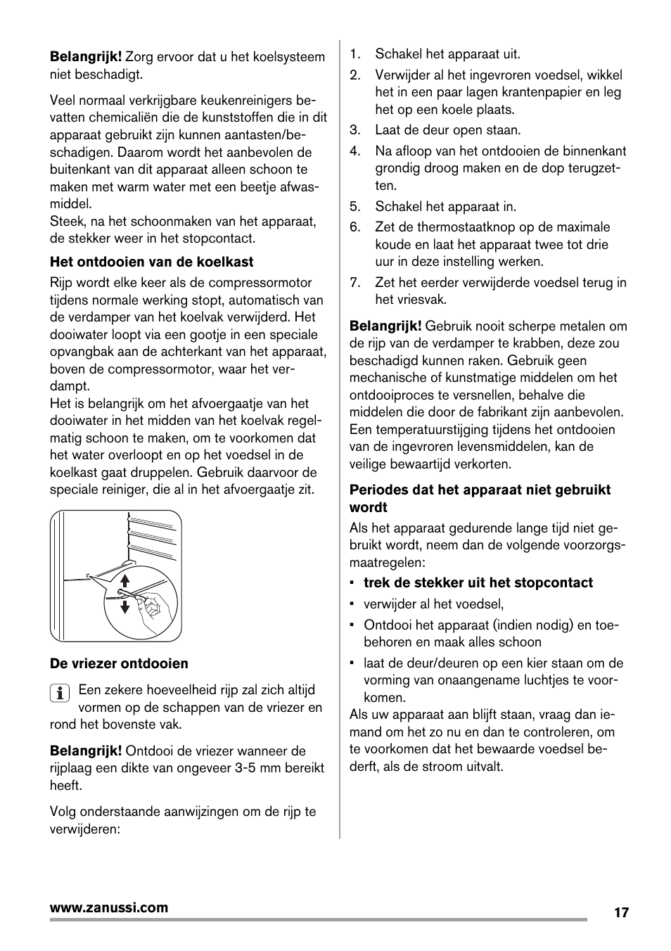 Zanussi ZBA14420SA User Manual | Page 17 / 72