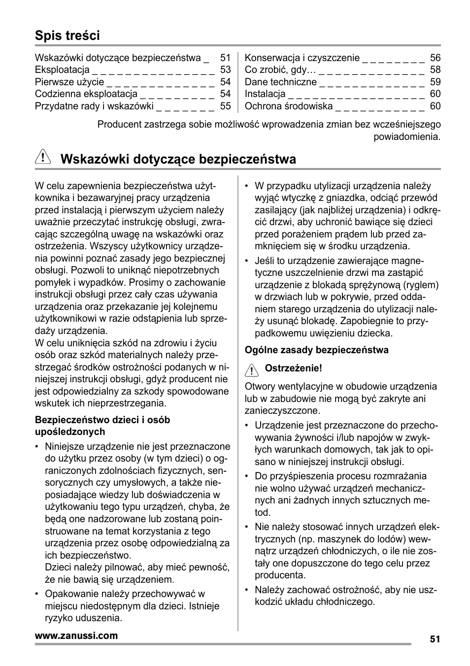 Zanussi ZBA14420SA User Manual | Page 51 / 72