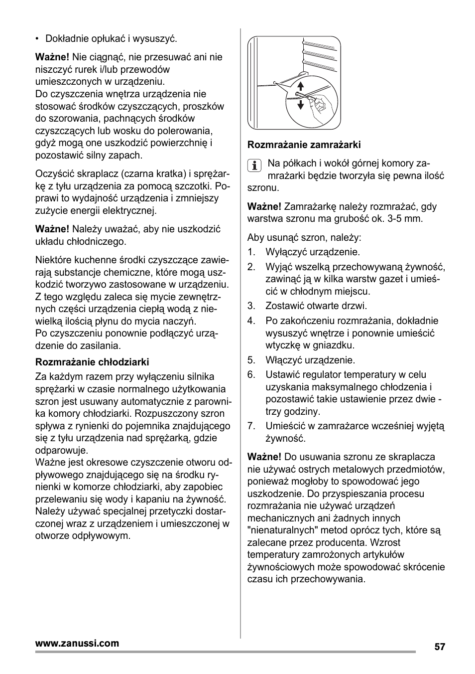 Zanussi ZBA14420SA User Manual | Page 57 / 72
