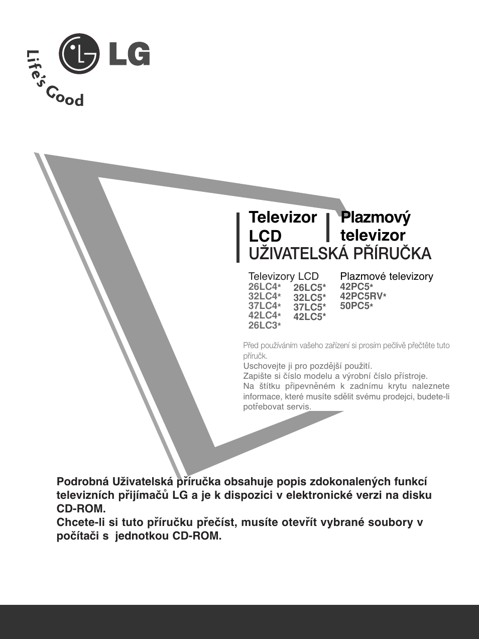 Uîivatelská p¤íruâka, Televizor lcd plazmový televizor | LG 50PC51 User Manual | Page 207 / 448