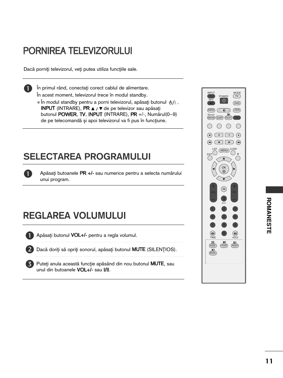 Reglarea volumului, Selectarea programului | LG 50PC51 User Manual | Page 259 / 448