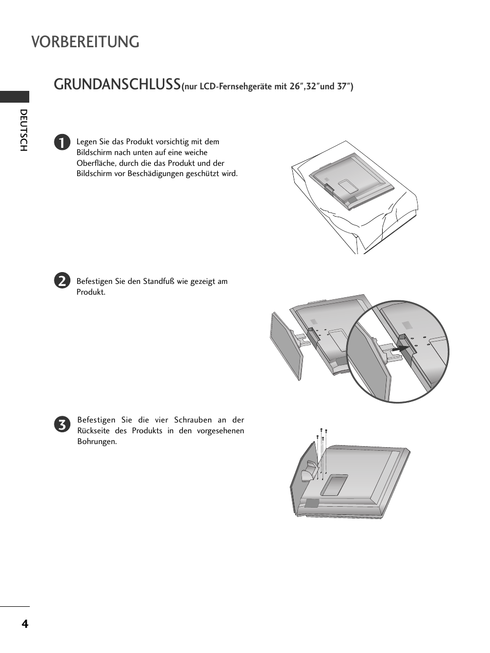 Vorbereitung, Grundanschluss | LG 50PC51 User Manual | Page 30 / 448