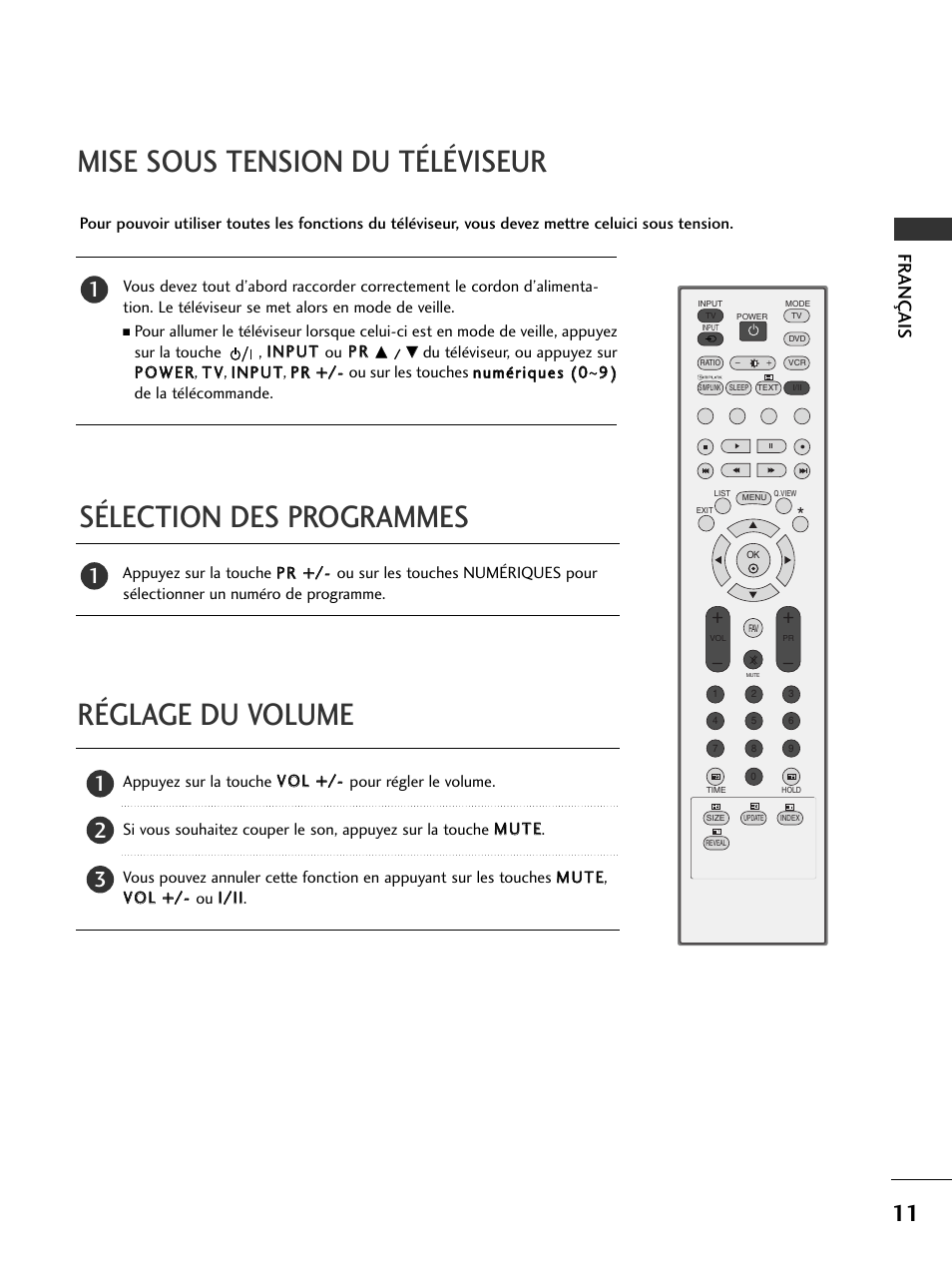 Réglage du volume, Fr ançais | LG 50PC51 User Manual | Page 57 / 448