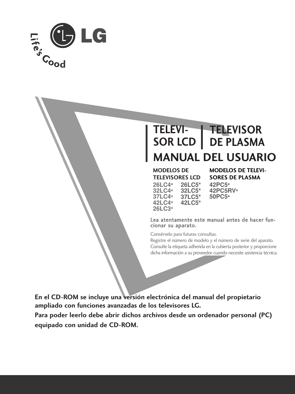 LG 50PC51 User Manual | Page 87 / 448