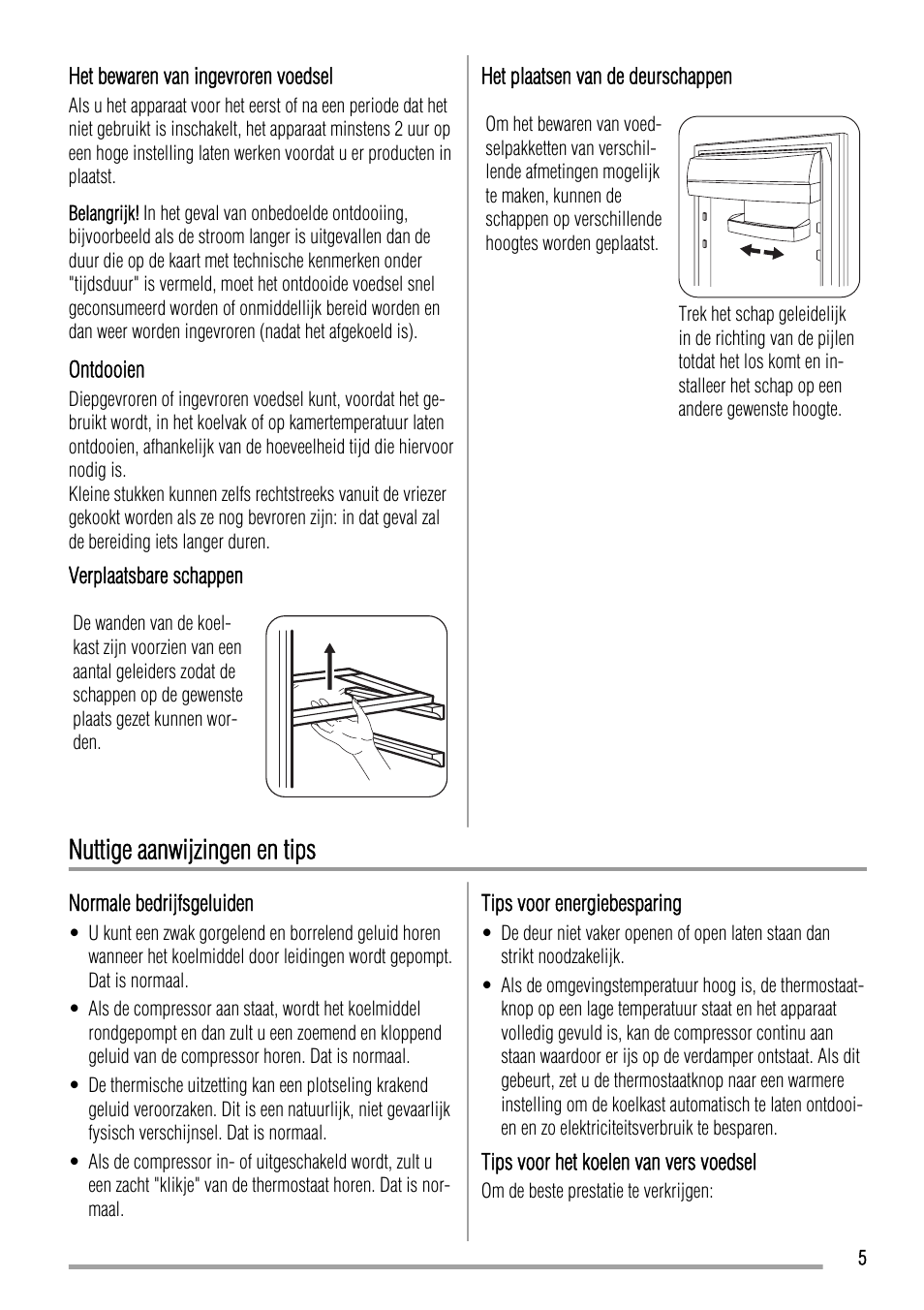 Nuttige aanwijzingen en tips | Zanussi ZQA12430DA User Manual | Page 5 / 44
