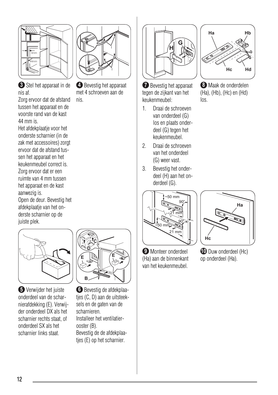 Zanussi ZBB24430SA User Manual | Page 12 / 52