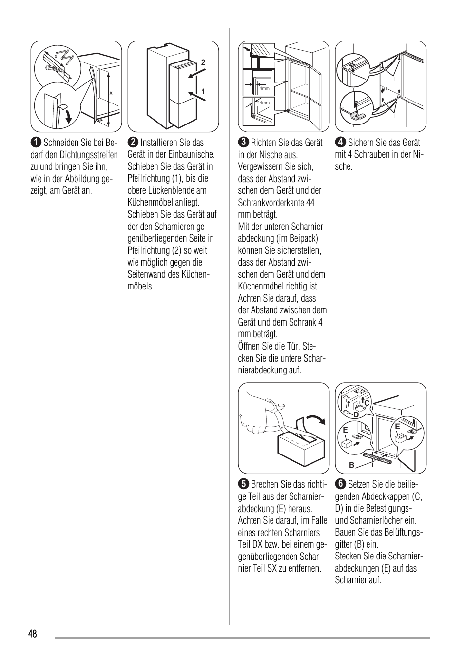 Zanussi ZBB24430SA User Manual | Page 48 / 52