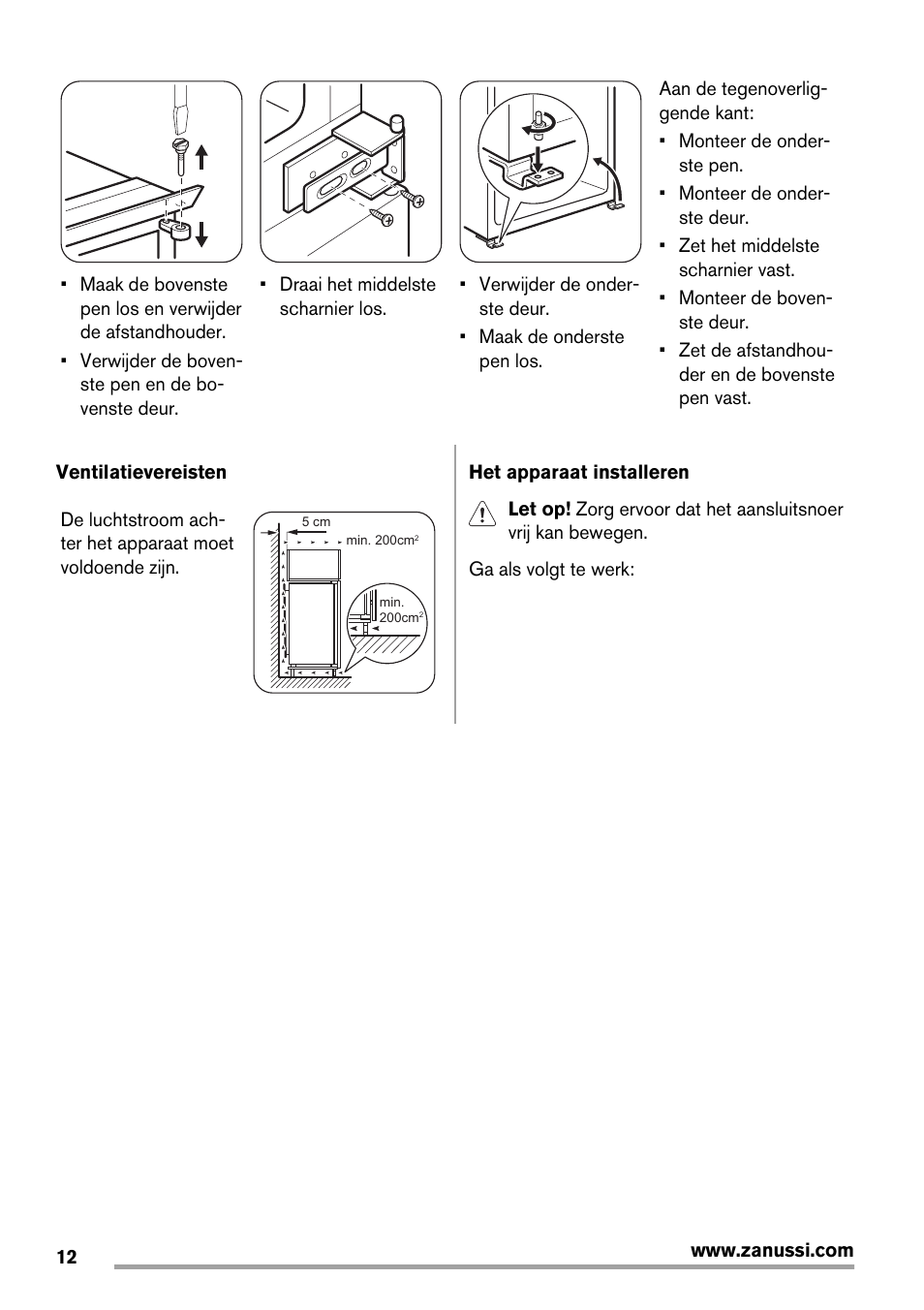 Zanussi ZBB25430SA User Manual | Page 12 / 60