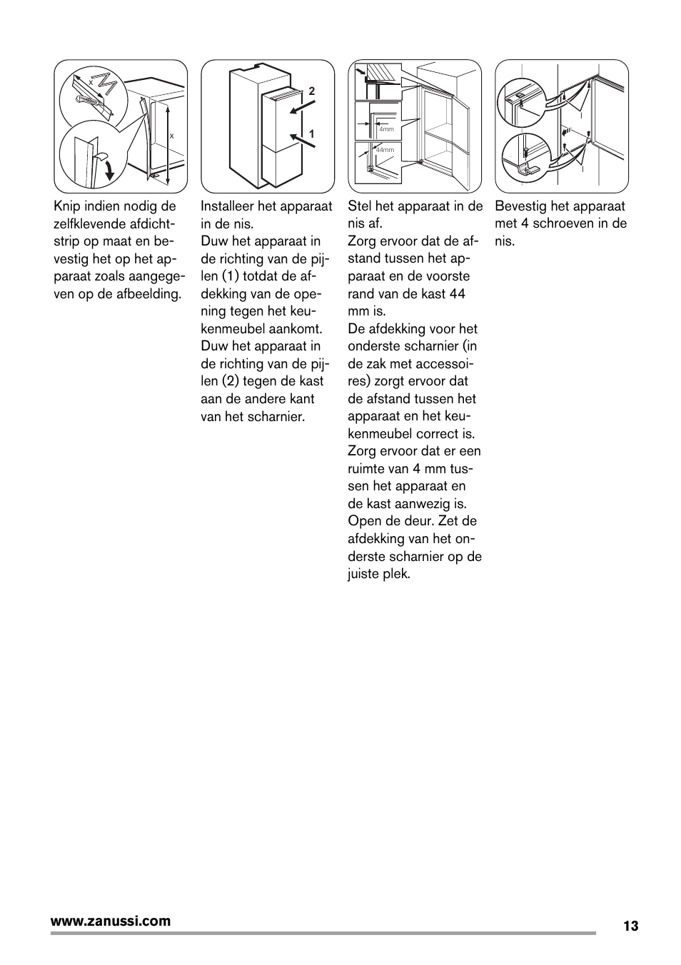 Zanussi ZBB25430SA User Manual | Page 13 / 60
