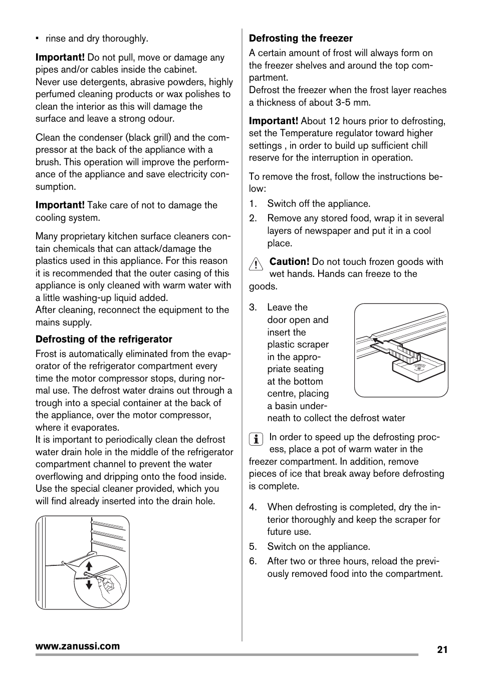 Zanussi ZBB25430SA User Manual | Page 21 / 60