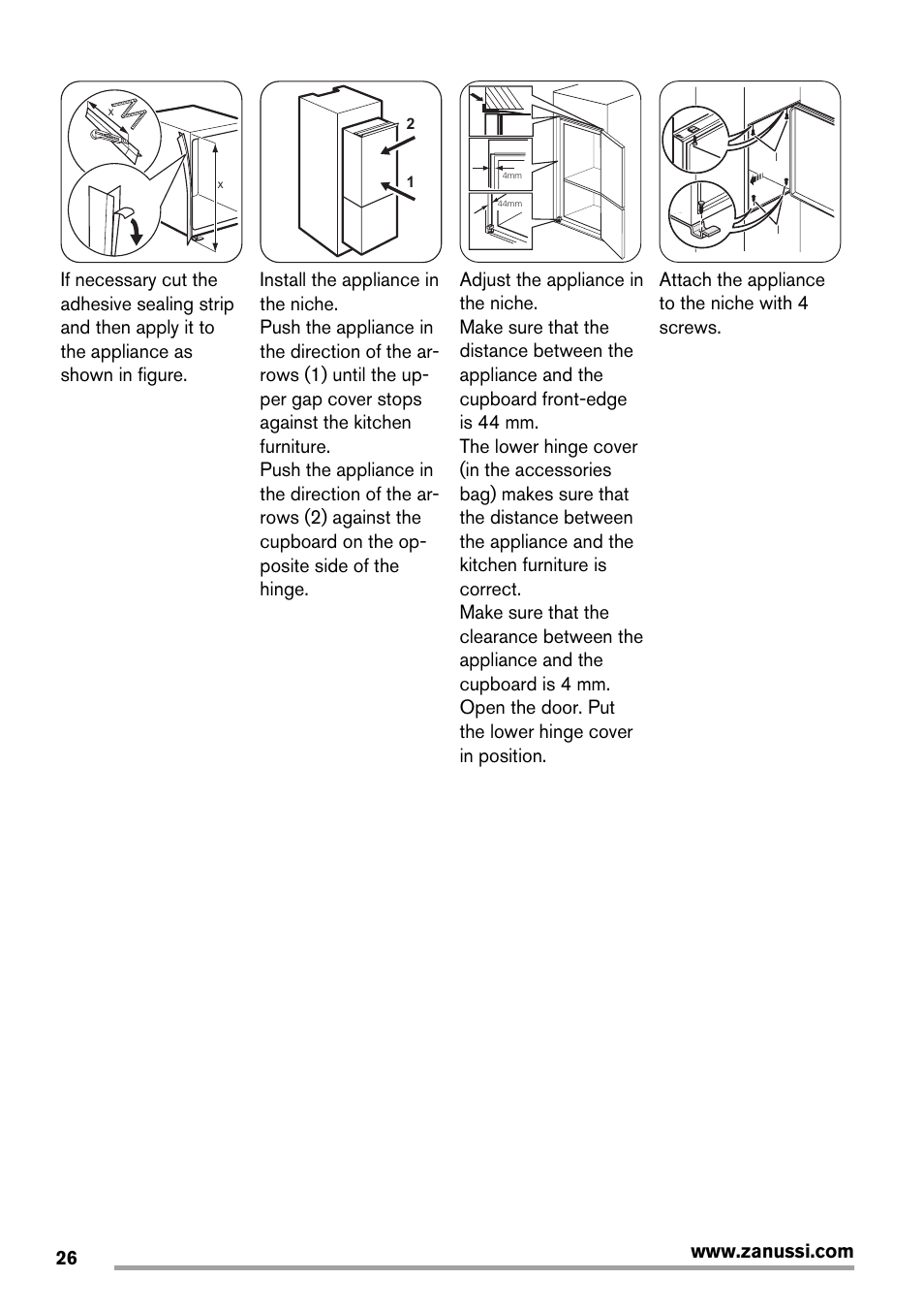Zanussi ZBB25430SA User Manual | Page 26 / 60