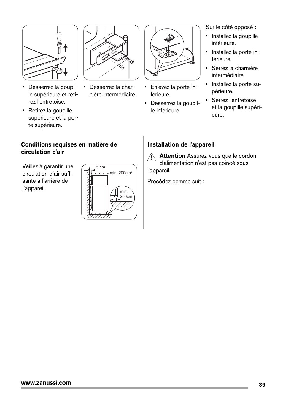Zanussi ZBB25430SA User Manual | Page 39 / 60