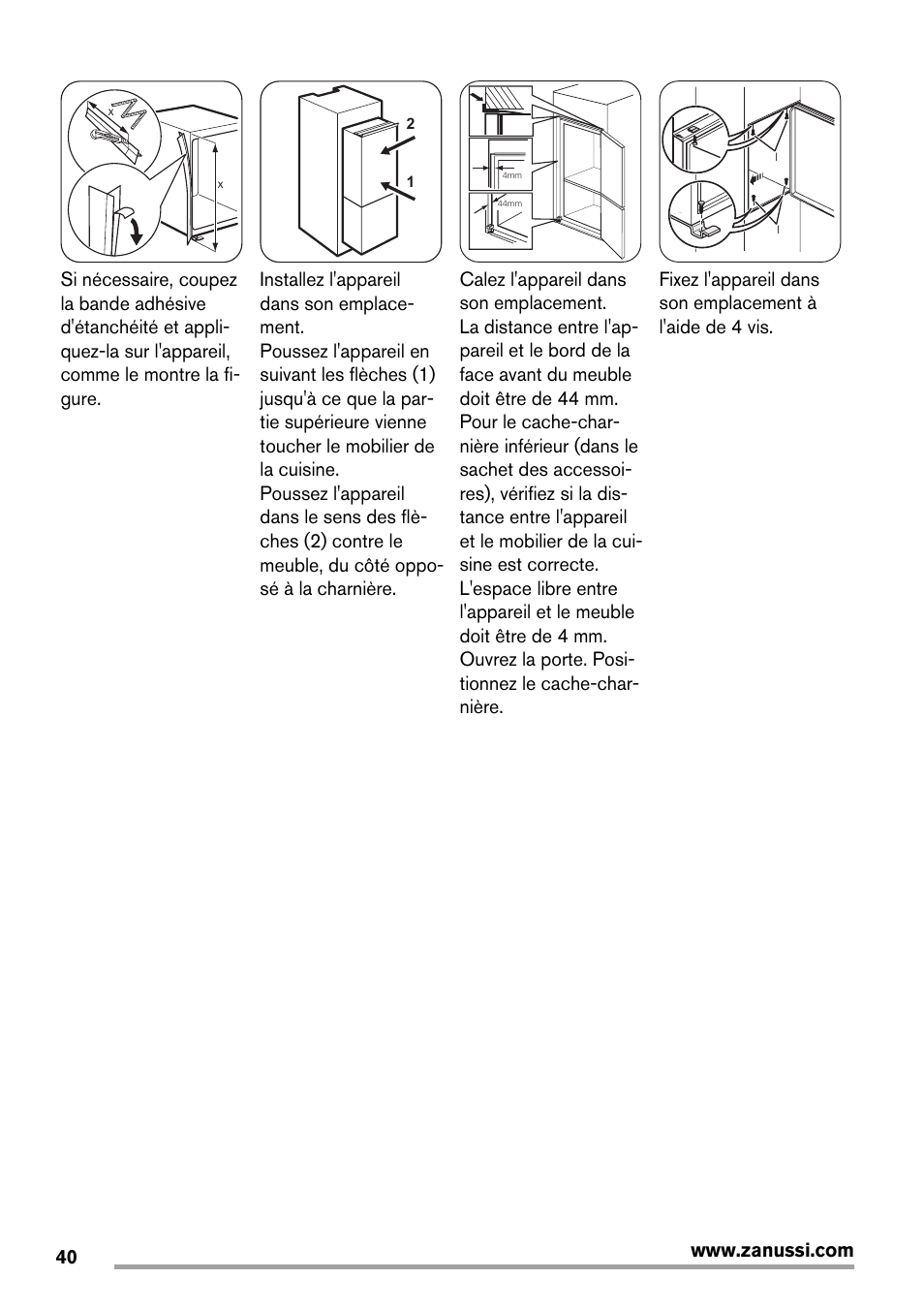 Zanussi ZBB25430SA User Manual | Page 40 / 60