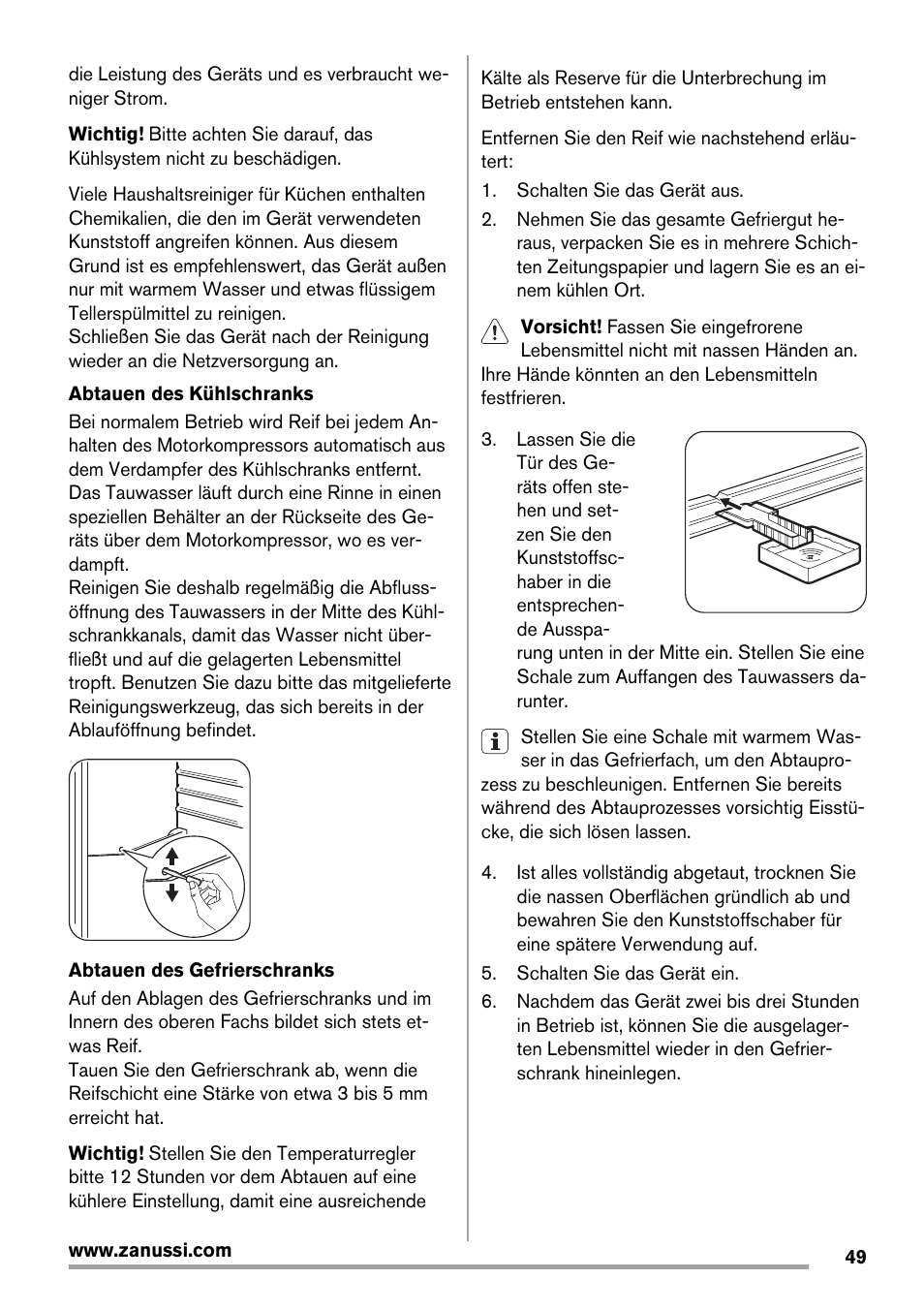 Zanussi ZBB25430SA User Manual | Page 49 / 60