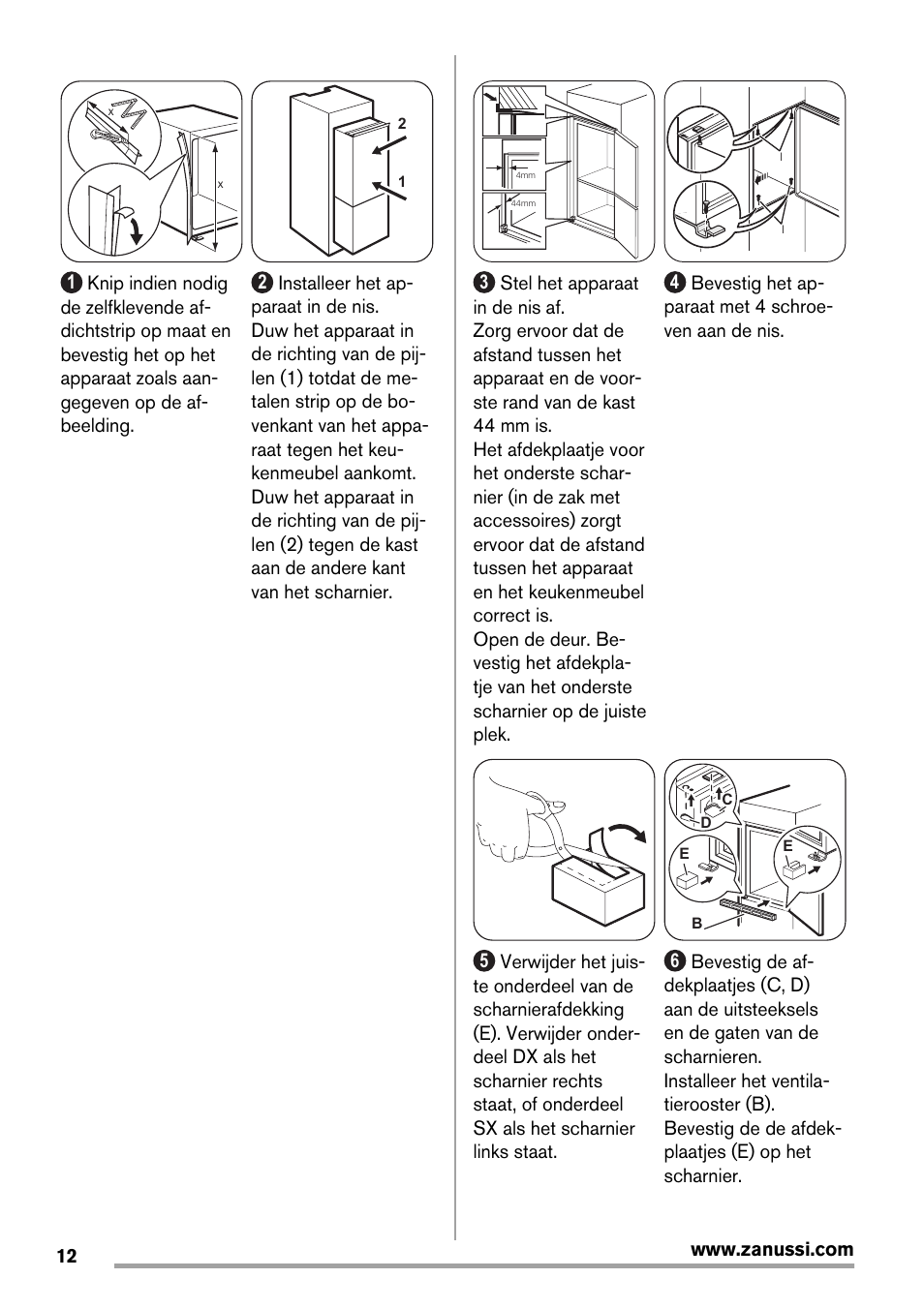 Zanussi ZBB29450SA User Manual | Page 12 / 56