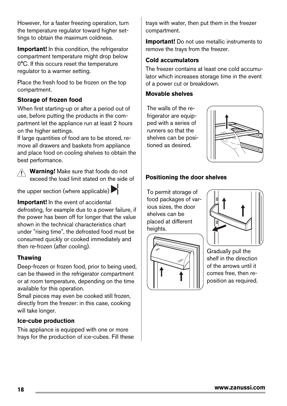 Zanussi ZBB29450SA User Manual | Page 18 / 56