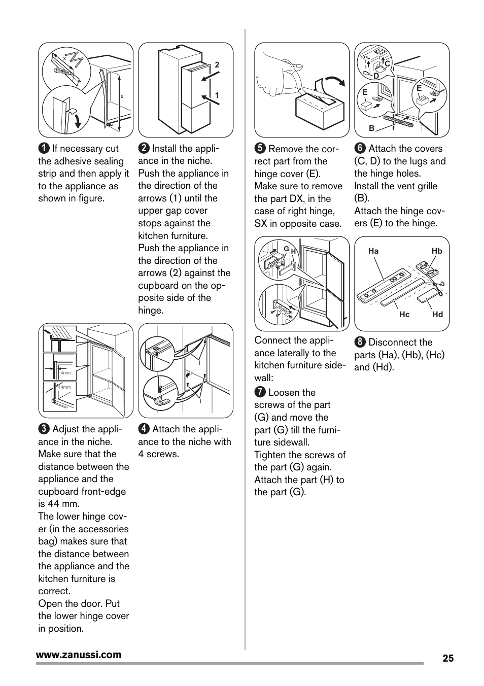 Zanussi ZBB29450SA User Manual | Page 25 / 56