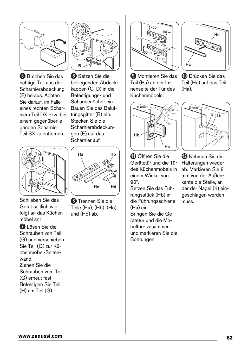 Zanussi ZBB29450SA User Manual | Page 53 / 56