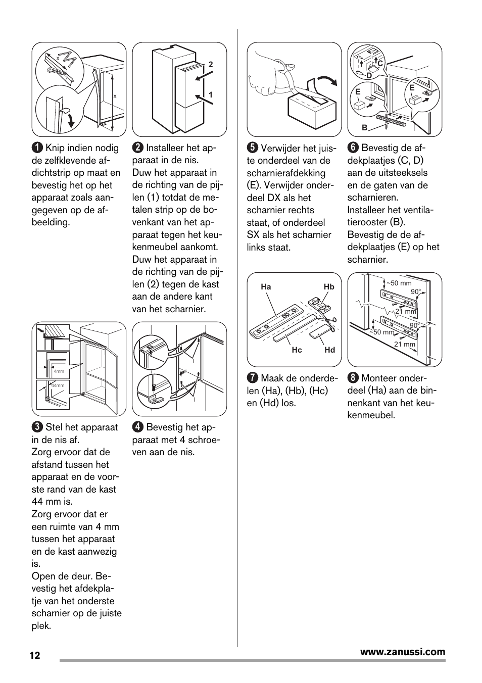 Zanussi ZBT20420SA User Manual | Page 12 / 56