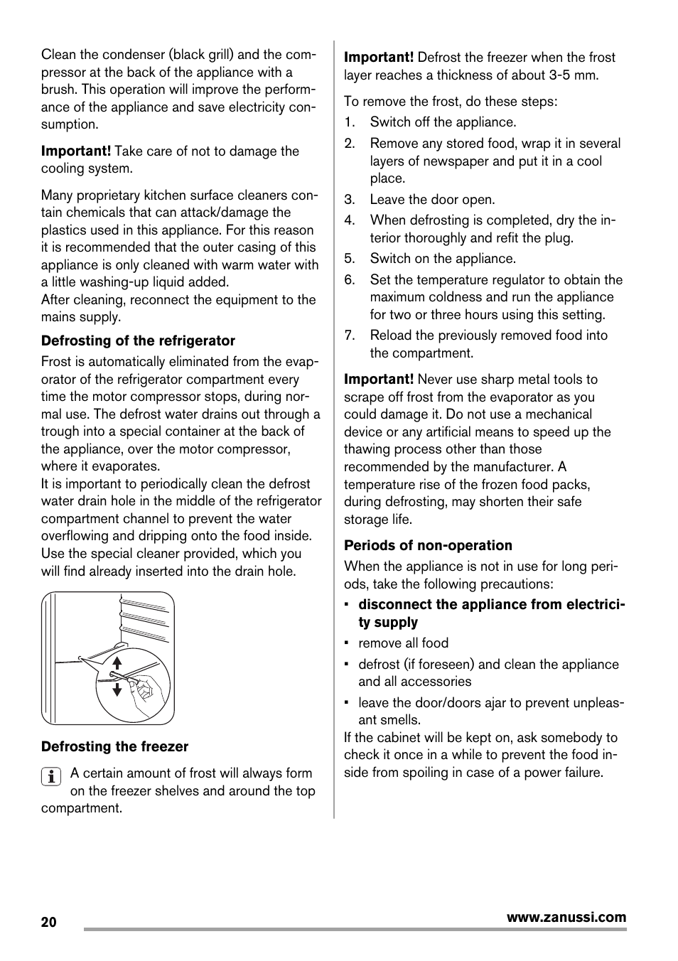 Zanussi ZBT20420SA User Manual | Page 20 / 56