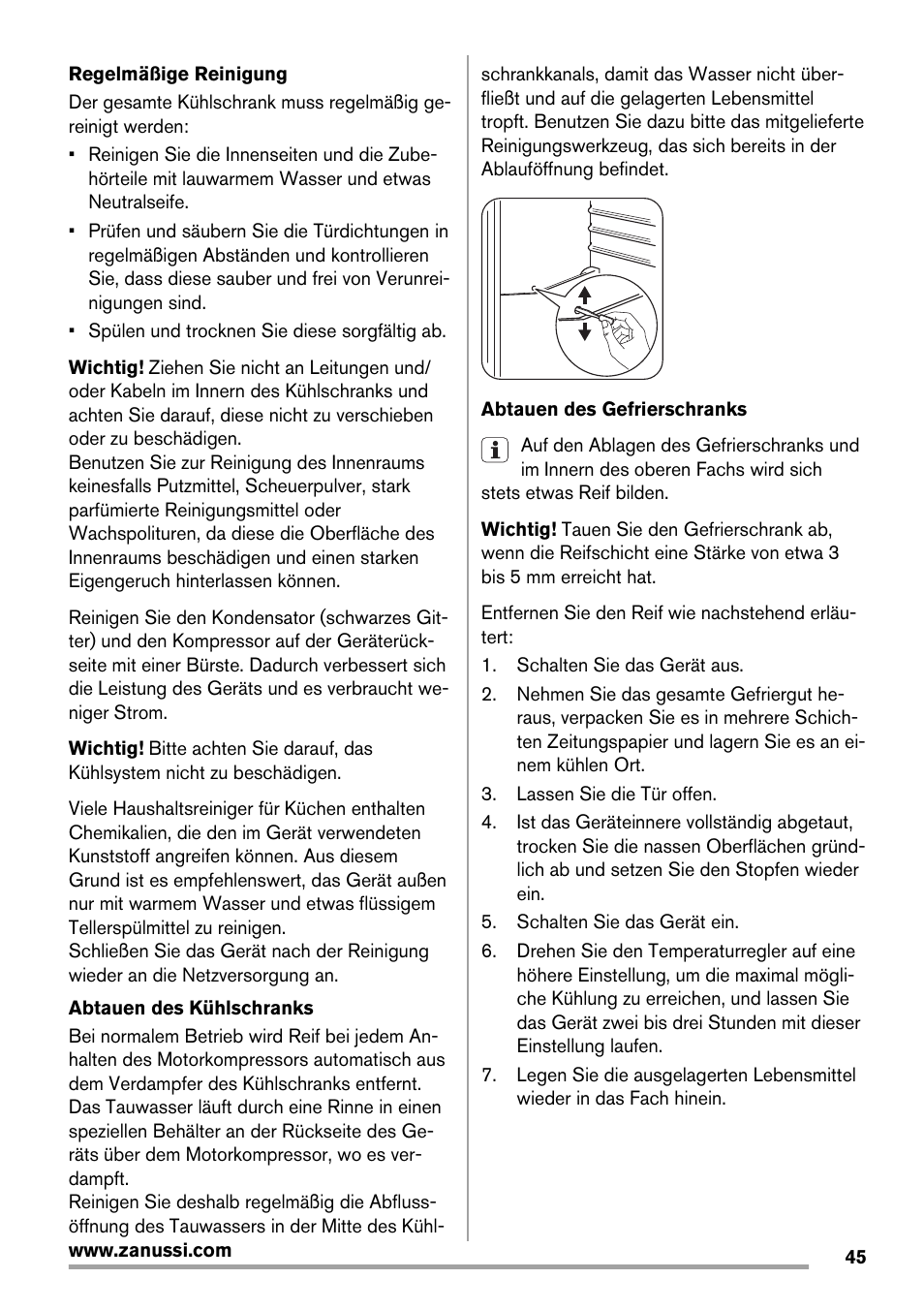 Zanussi ZBT20420SA User Manual | Page 45 / 56