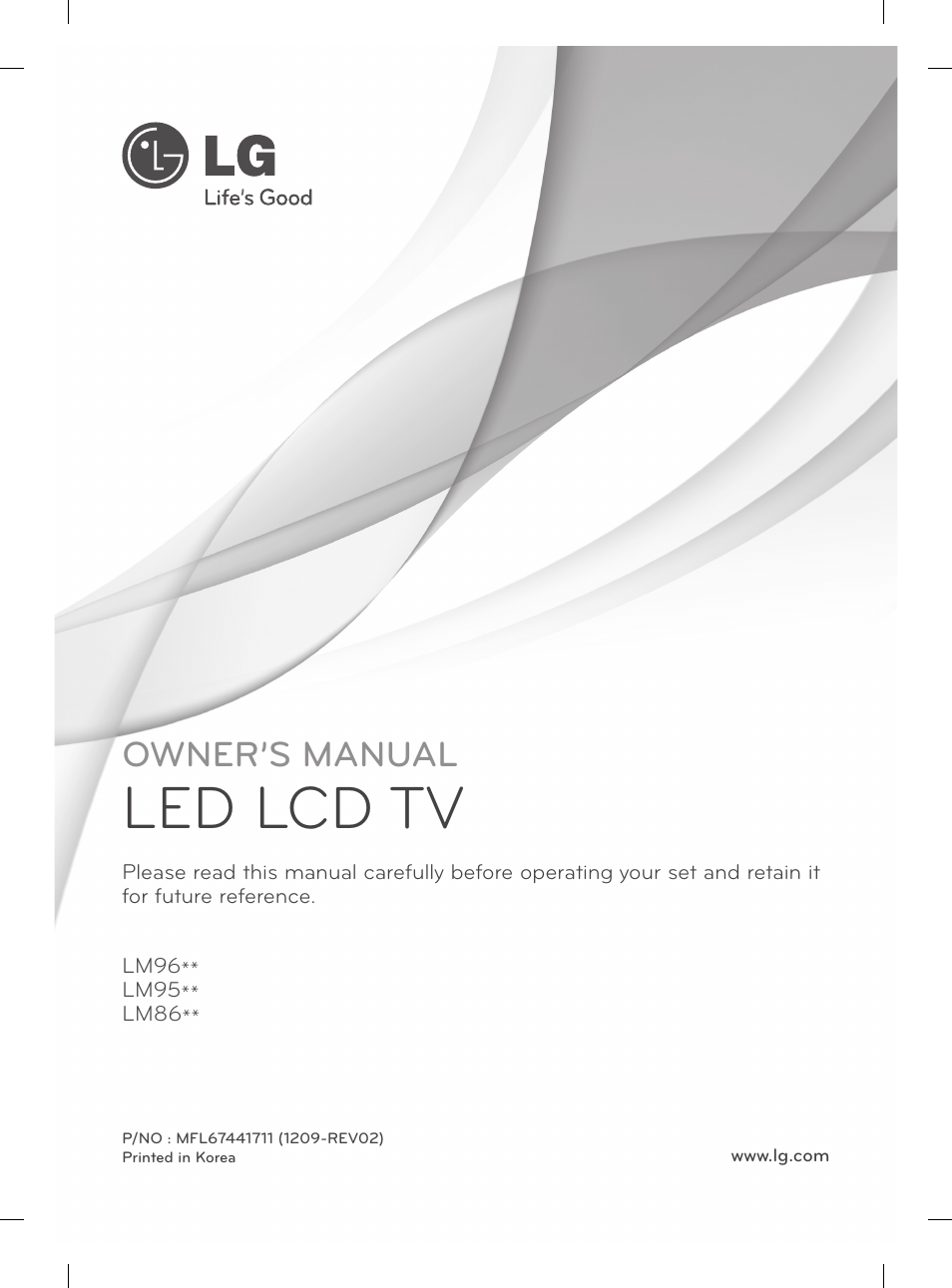 LG 42LM860V User Manual | 276 pages