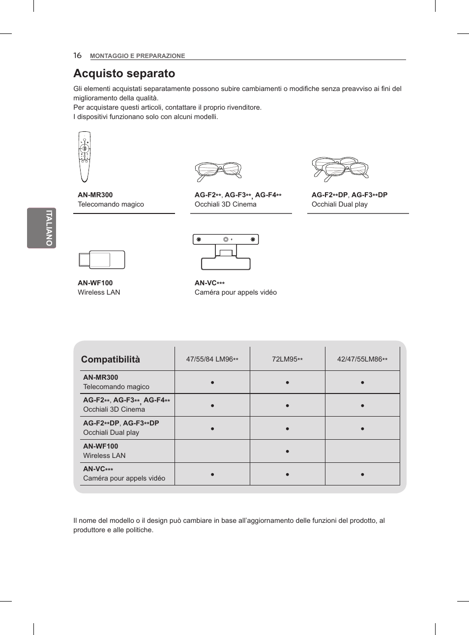 Acquisto separato | LG 42LM860V User Manual | Page 110 / 276