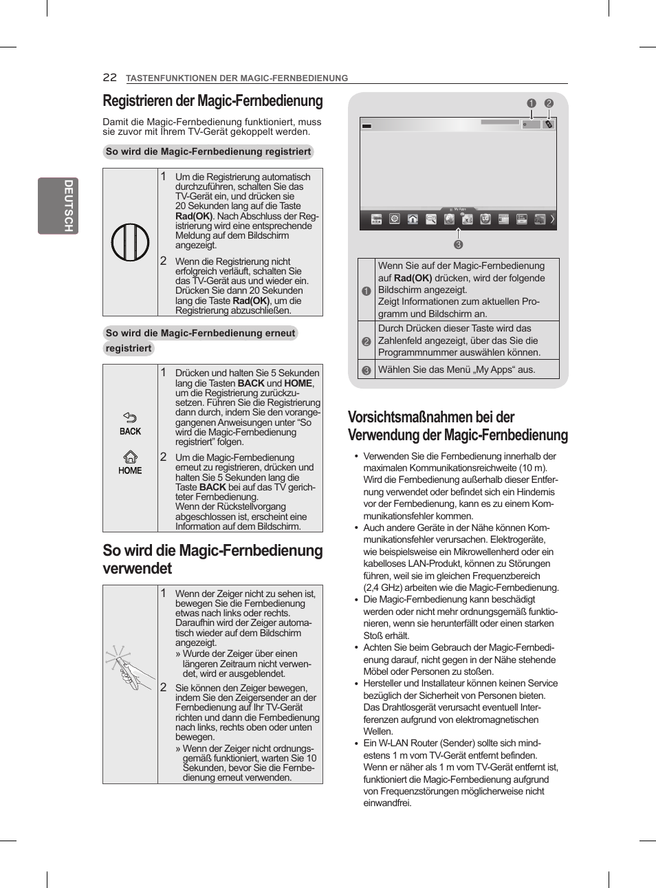 Registrieren der magic-fernbedienung | LG 42LM860V User Manual | Page 60 / 276