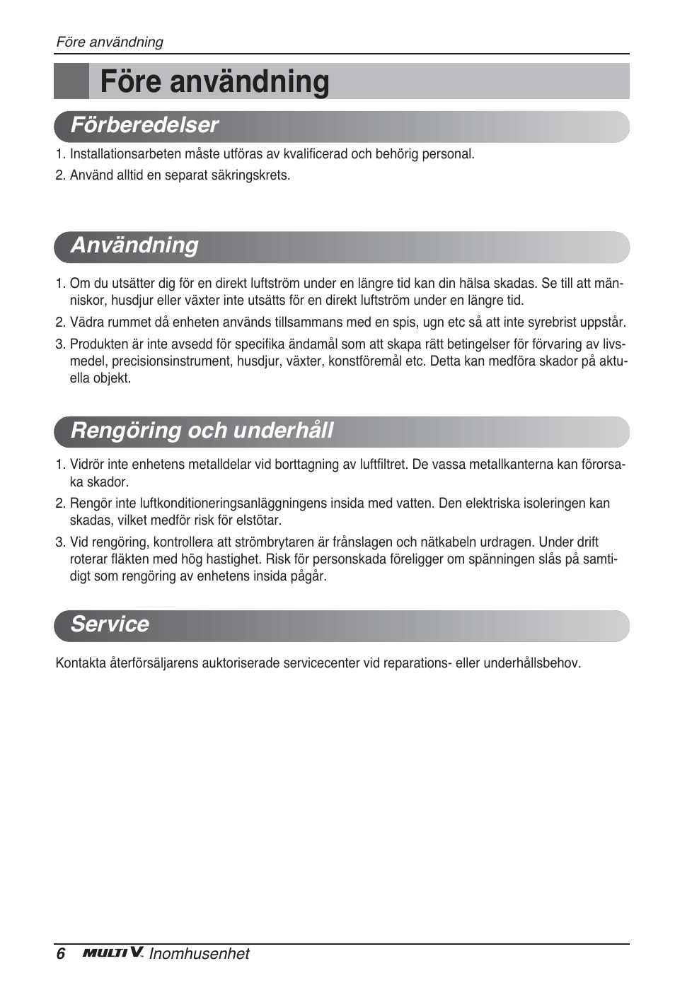 Före användning | LG ARNU24GSCL2 User Manual | Page 186 / 229